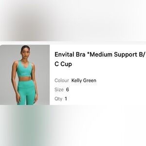 Lululemon Enviral Bra Medium Support Size 6